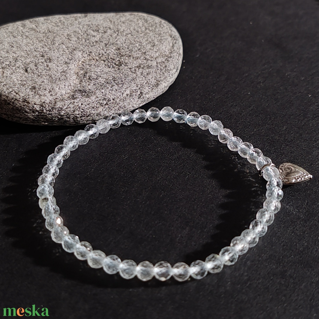 Kék topáz karkötő - ékszer - karkötő - gyöngyös karkötő - Meska.hu