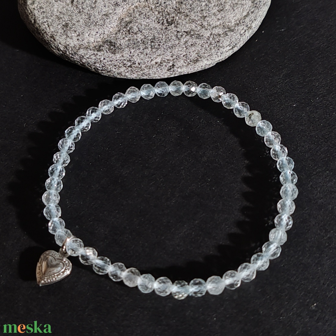 Kék topáz karkötő - ékszer - karkötő - gyöngyös karkötő - Meska.hu