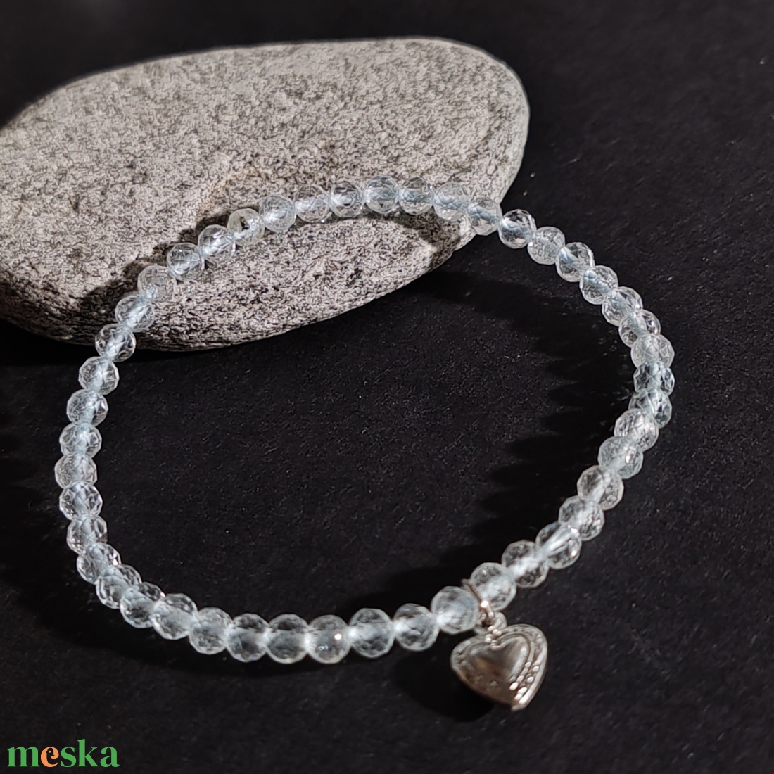 Kék topáz karkötő - ékszer - karkötő - gyöngyös karkötő - Meska.hu