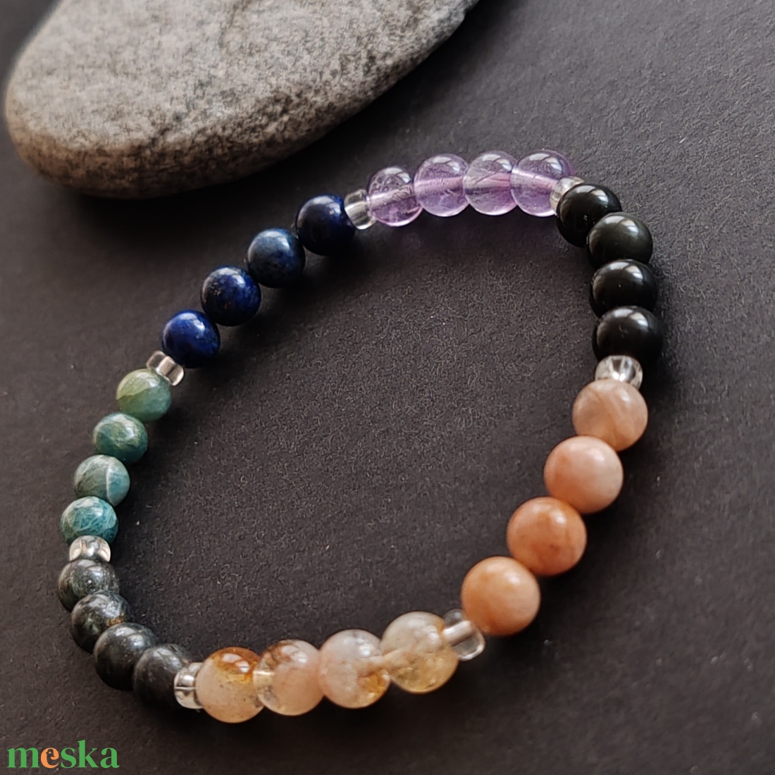 Extra csakra karkötő - ékszer - karkötő - gyöngyös karkötő - Meska.hu