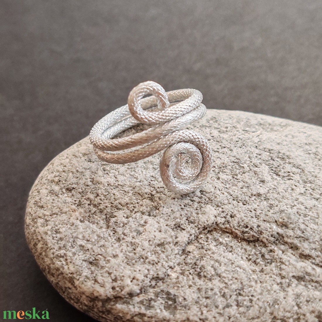 Ezüst alumínium gyűrű  - ékszer - gyűrű - fonódó gyűrű - Meska.hu