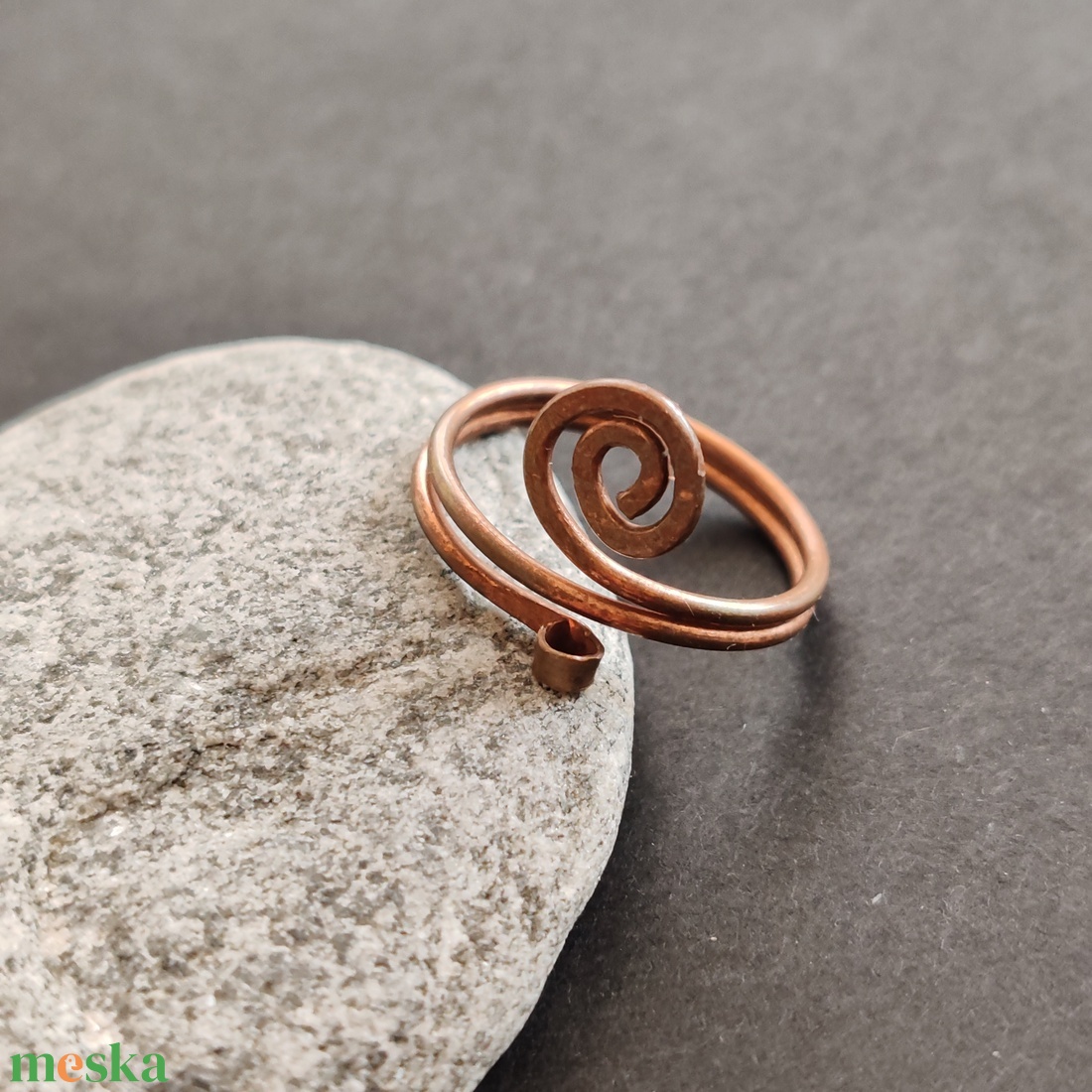 Minimál vörösréz gyűrű  - ékszer - gyűrű - fonódó gyűrű - Meska.hu