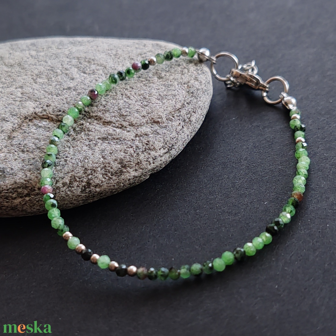 Minidesign... ruby zoizit karkötő  - ékszer - karkötő - gyöngyös karkötő - Meska.hu