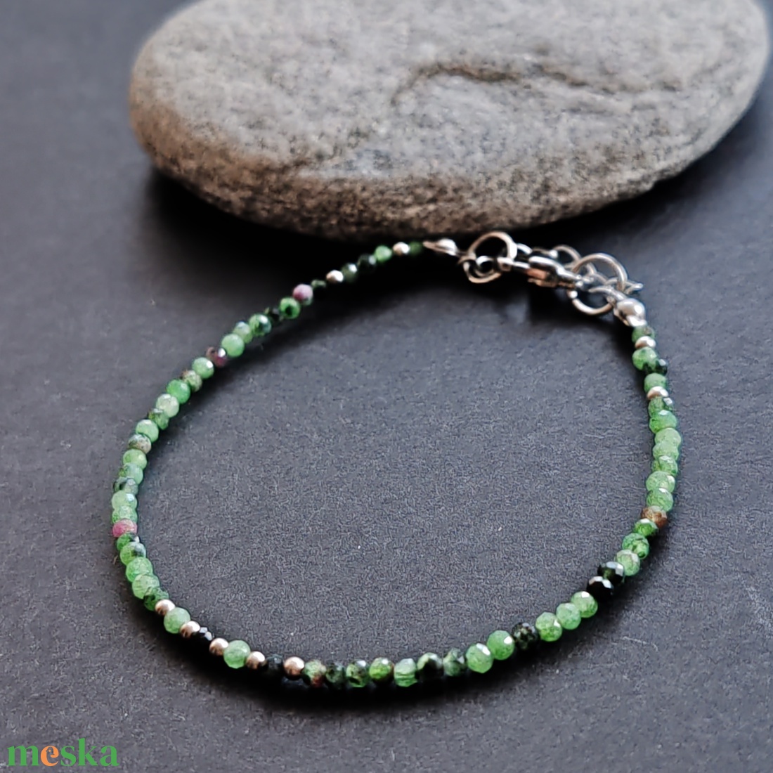 Minidesign... ruby zoizit karkötő  - ékszer - karkötő - gyöngyös karkötő - Meska.hu