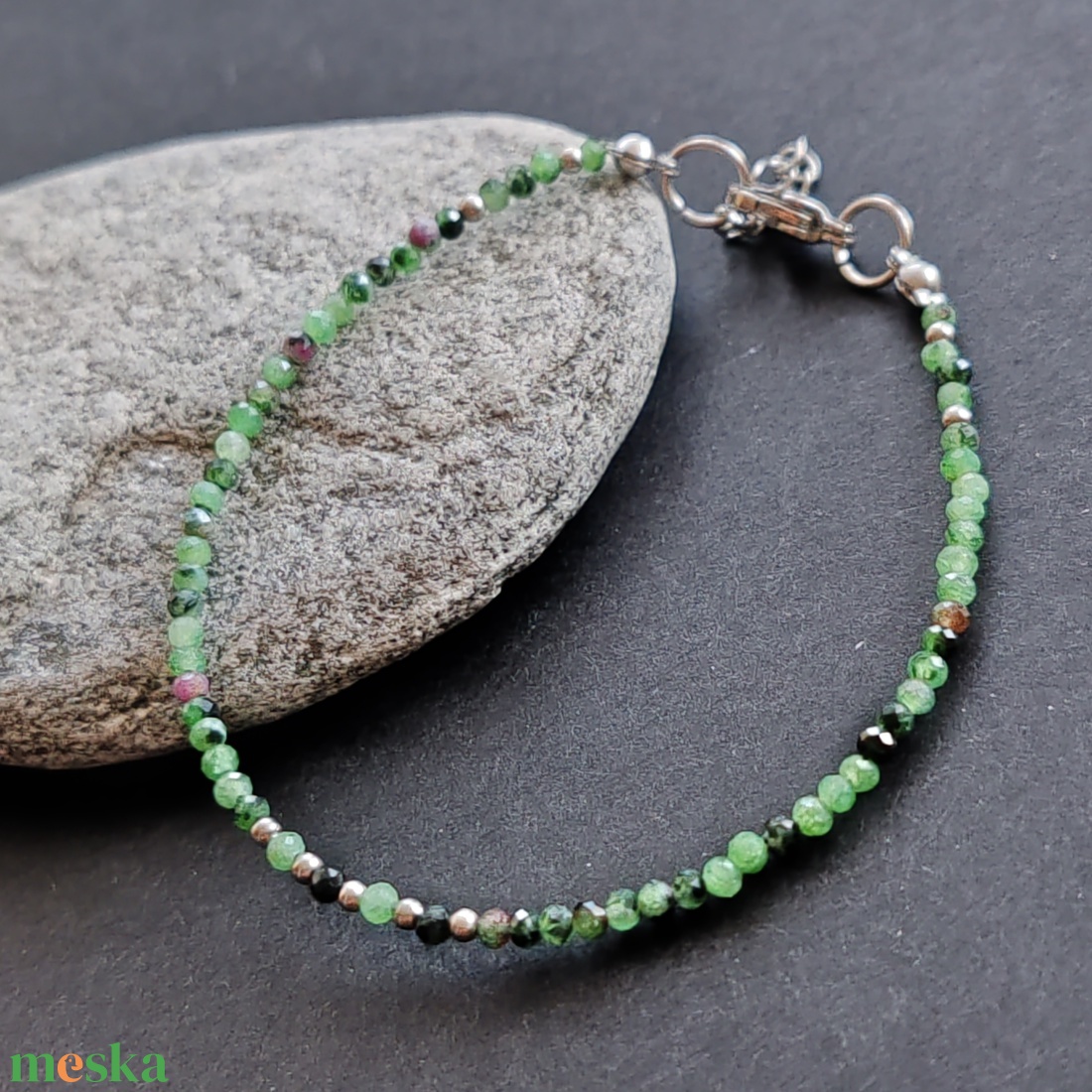 Minidesign... ruby zoizit karkötő  - ékszer - karkötő - gyöngyös karkötő - Meska.hu