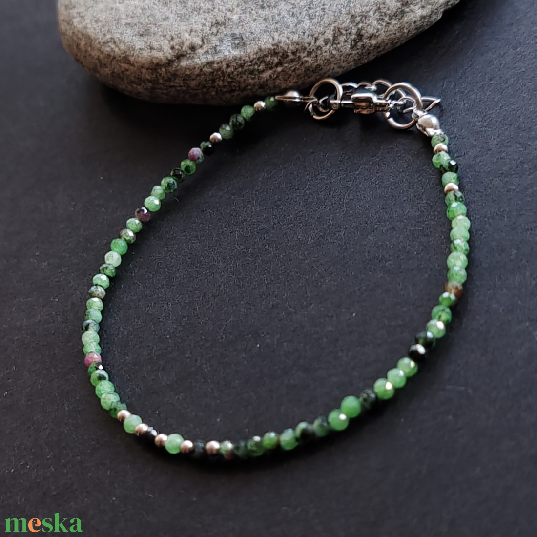 Minidesign... ruby zoizit karkötő  - ékszer - karkötő - gyöngyös karkötő - Meska.hu