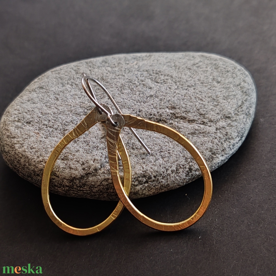 Arany csepp fülbevaló  - ékszer - fülbevaló - lógó fülbevaló - Meska.hu