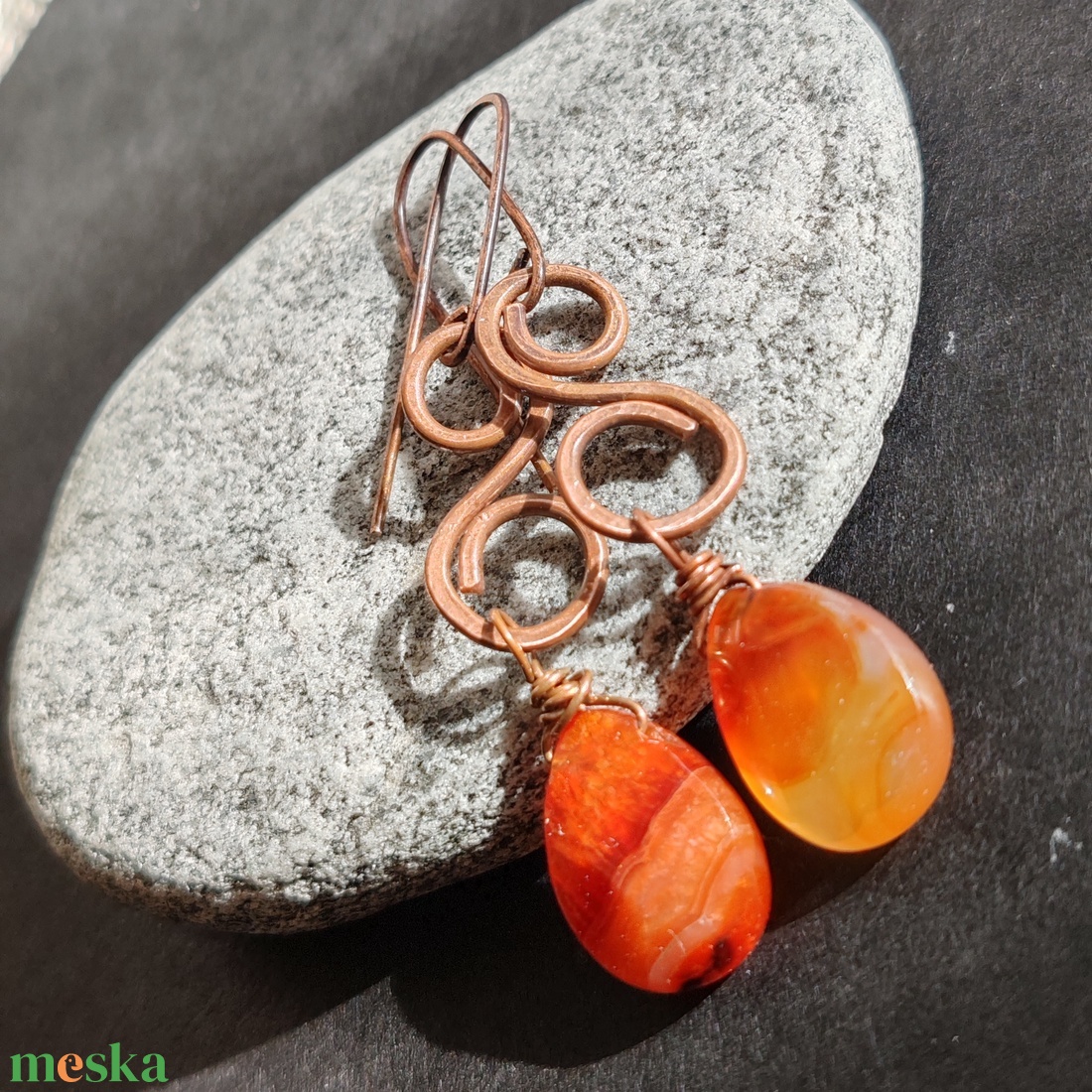 Napsütés... vörösréz fülbevaló  - ékszer - fülbevaló - lógó fülbevaló - Meska.hu