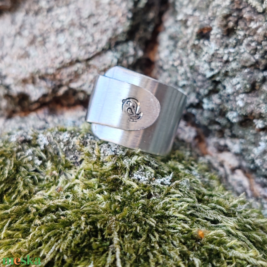 Széles alumínium gyűrű - madárkás - ékszer - gyűrű - figurális gyűrű - Meska.hu