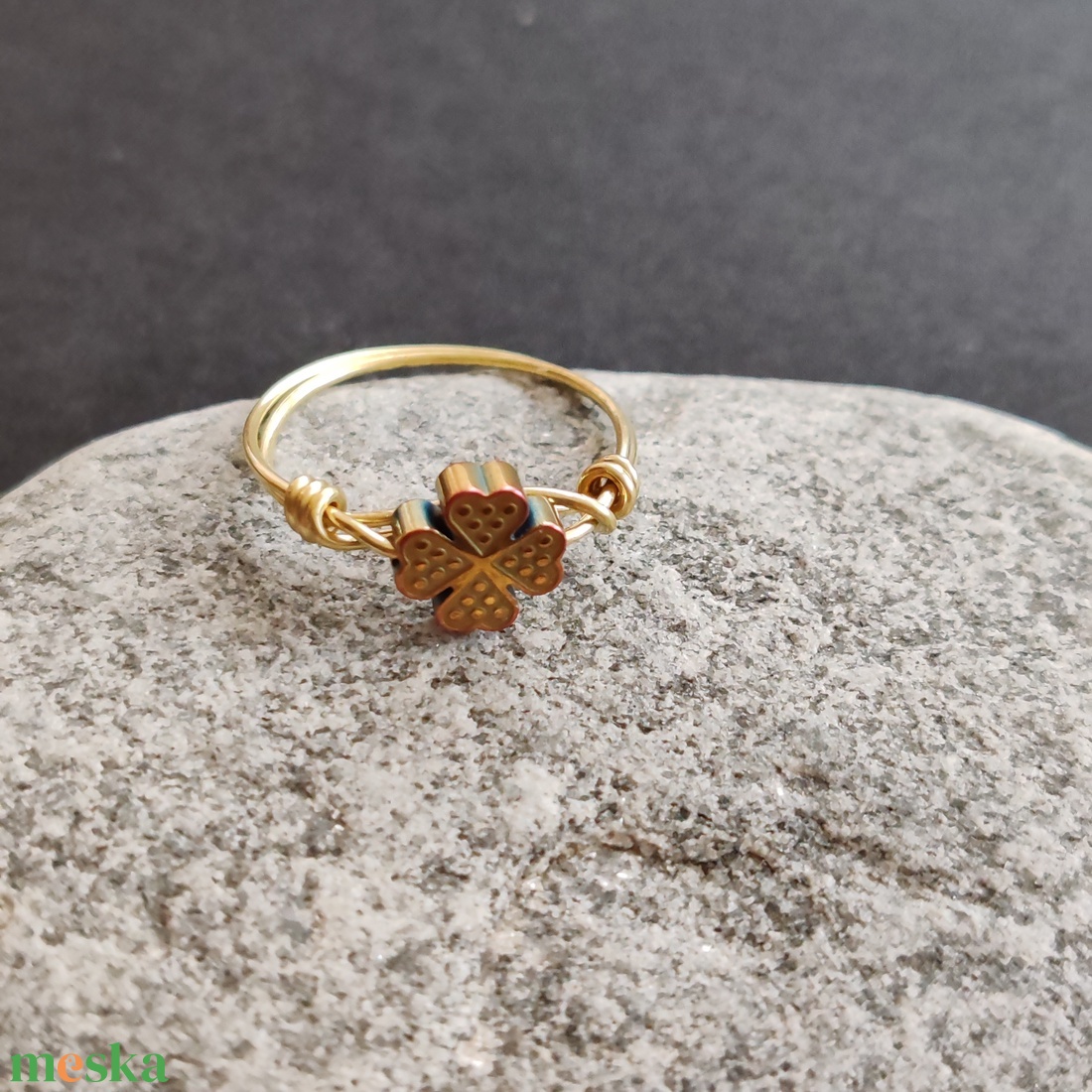 Legyen szerencséd... Sárgaréz gyűrű  - ékszer - gyűrű - fonódó gyűrű - Meska.hu