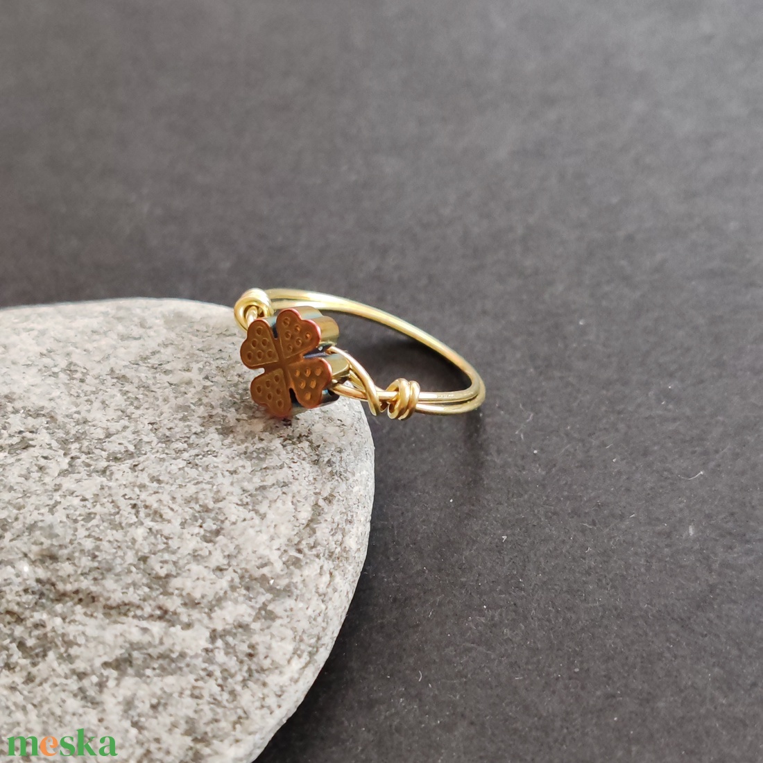 Legyen szerencséd... Sárgaréz gyűrű  - ékszer - gyűrű - fonódó gyűrű - Meska.hu