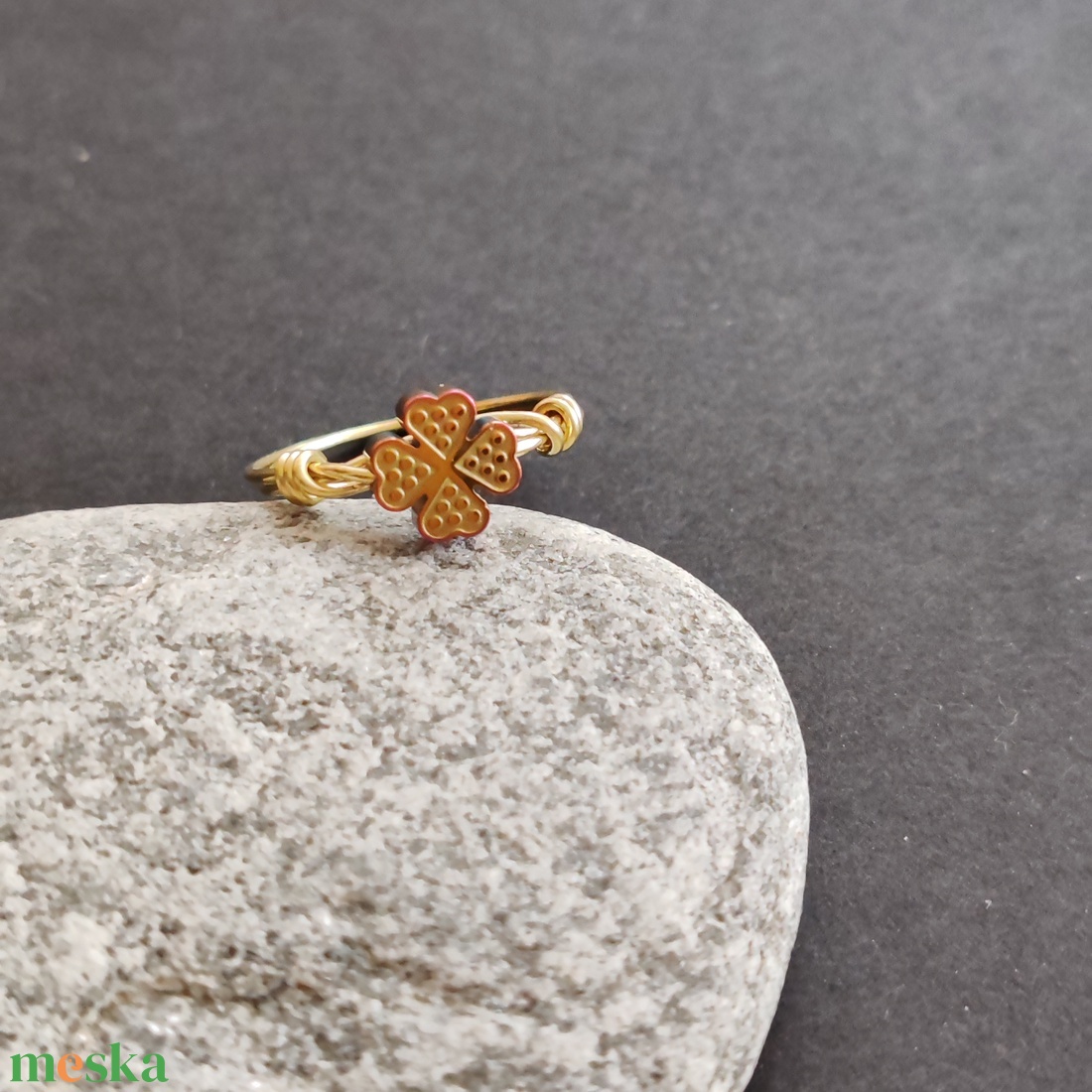 Legyen szerencséd... Sárgaréz gyűrű  - ékszer - gyűrű - fonódó gyűrű - Meska.hu