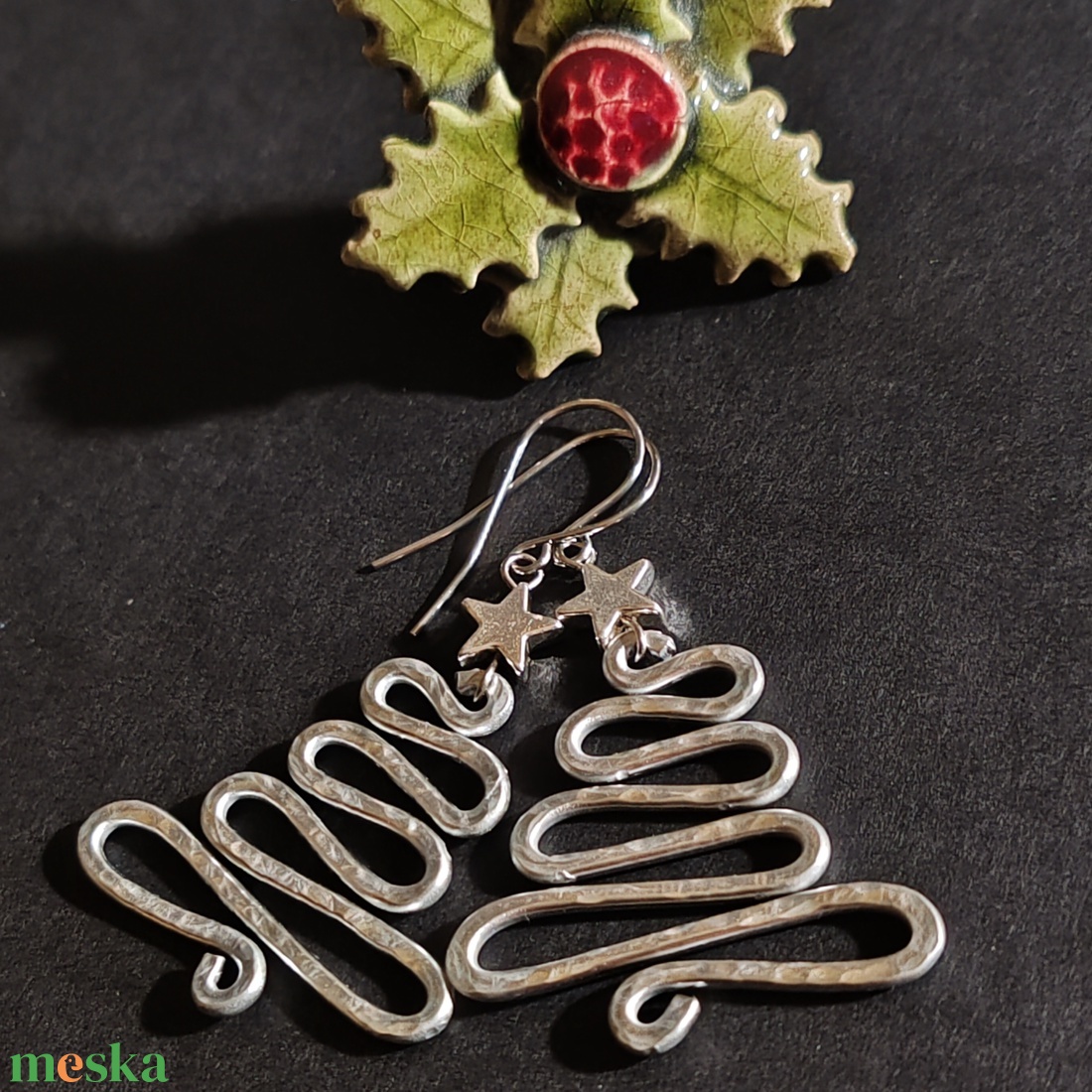 Fenyőfa... alumínium fülbevaló  - ékszer - fülbevaló - lógó fülbevaló - Meska.hu