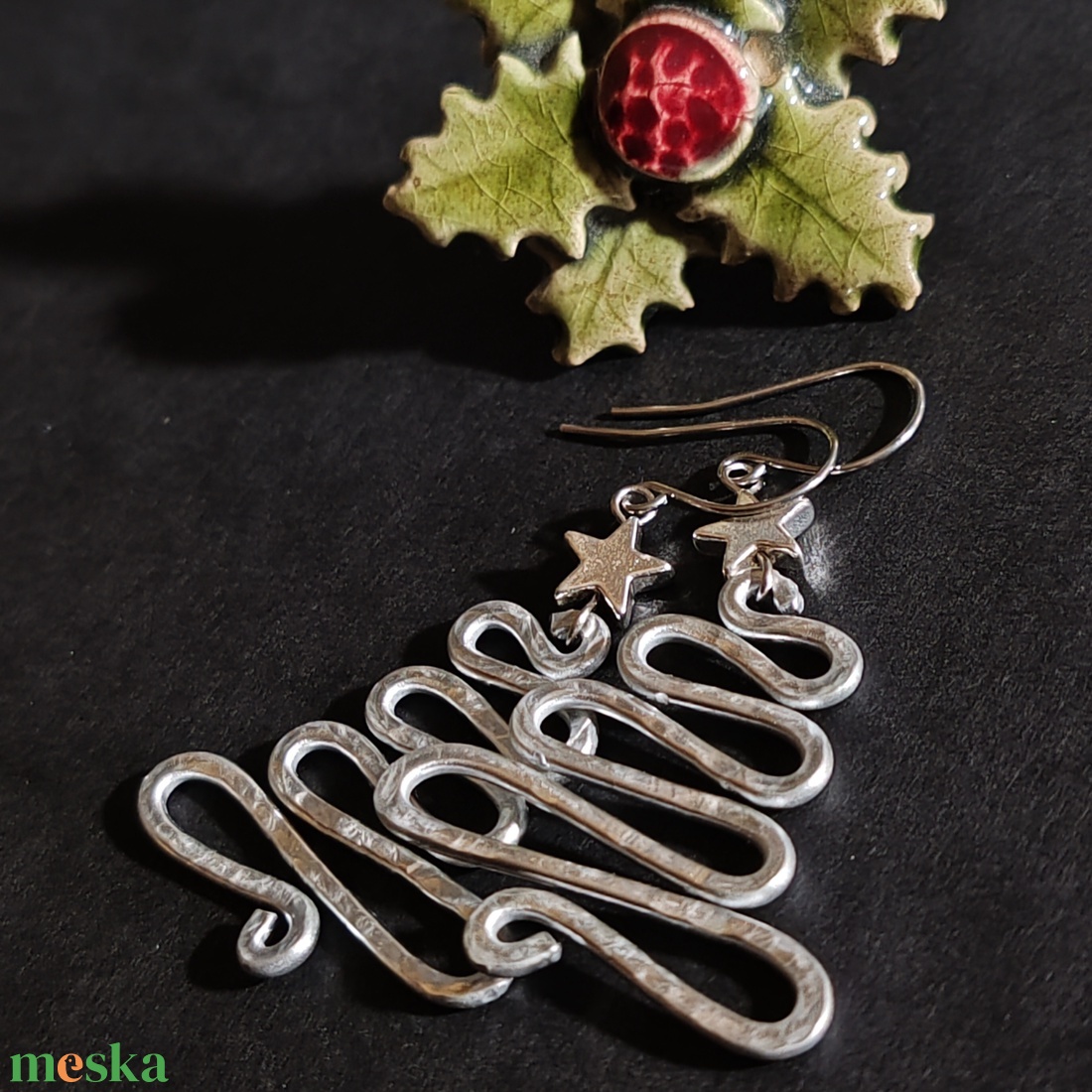 Fenyőfa... alumínium fülbevaló  - ékszer - fülbevaló - lógó fülbevaló - Meska.hu