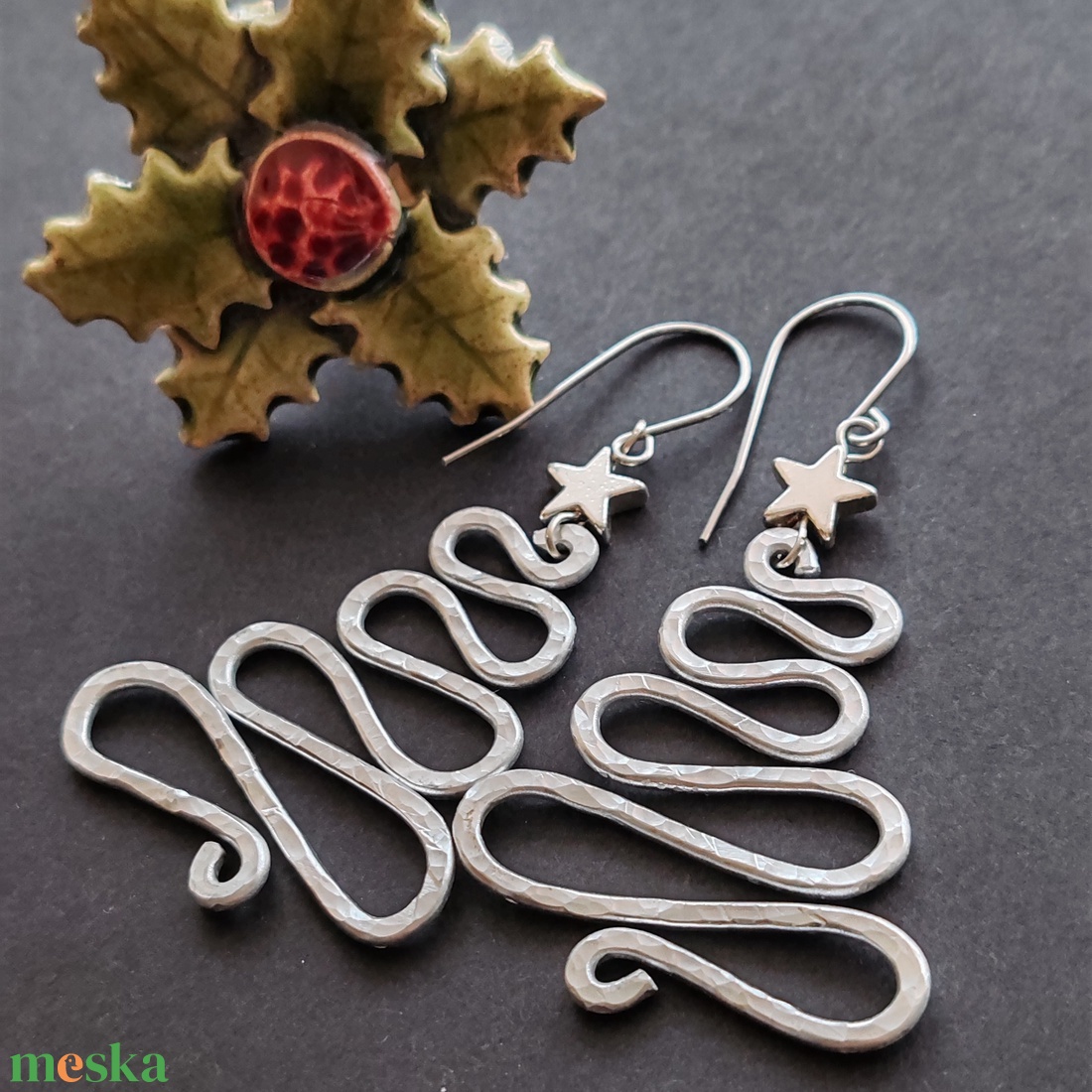 Fenyőfa... Nagykarácsony alumínium fülbevaló  - ékszer - fülbevaló - lógó fülbevaló - Meska.hu