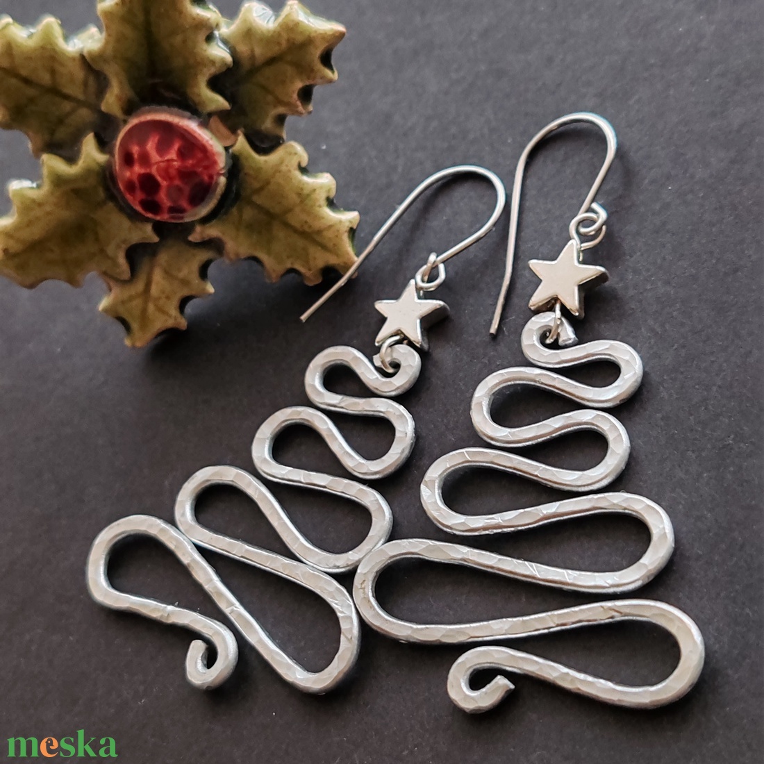 Fenyőfa... Nagykarácsony alumínium fülbevaló  - ékszer - fülbevaló - lógó fülbevaló - Meska.hu