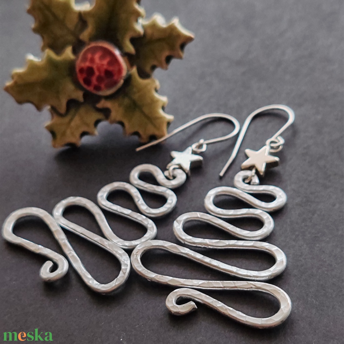 Fenyőfa... Nagykarácsony alumínium fülbevaló  - ékszer - fülbevaló - lógó fülbevaló - Meska.hu