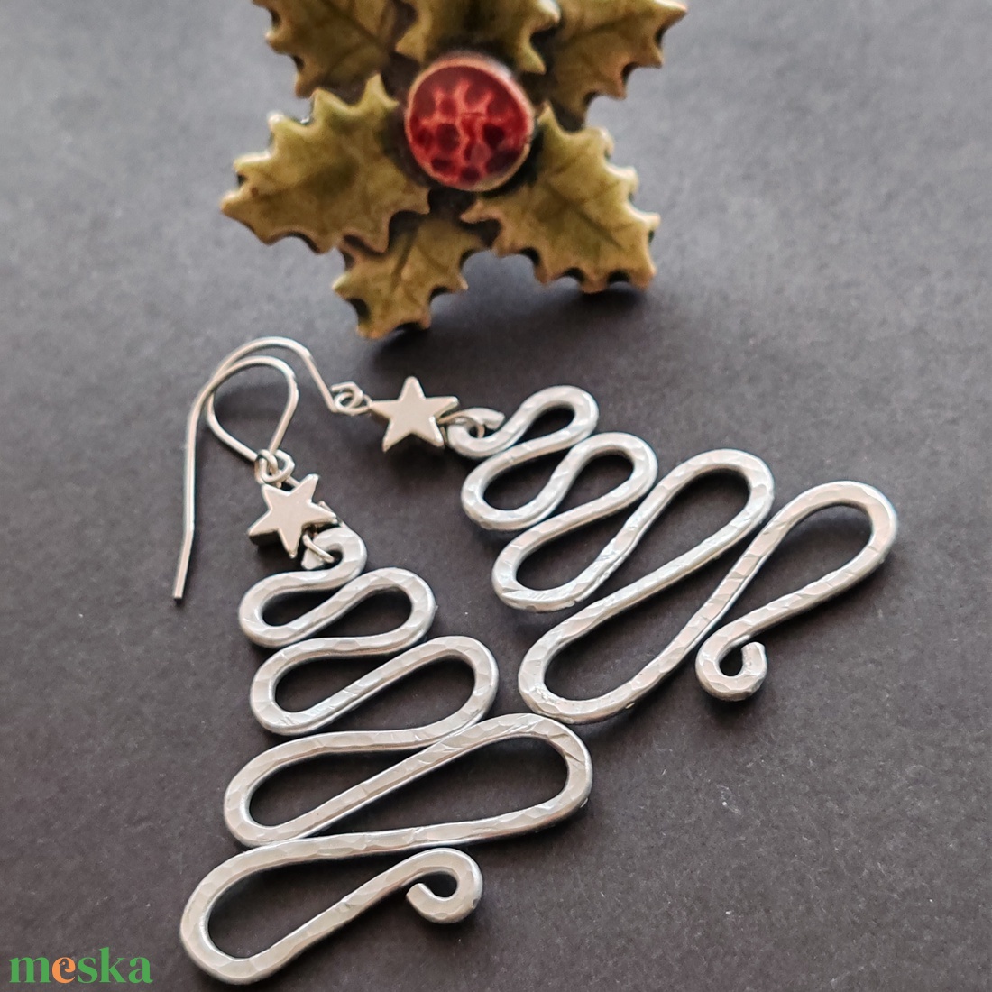 Fenyőfa... Nagykarácsony alumínium fülbevaló  - ékszer - fülbevaló - lógó fülbevaló - Meska.hu