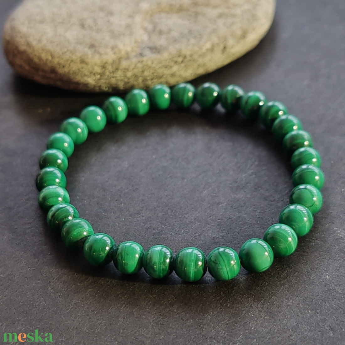 Malachit karkötő - ékszer - karkötő - gyöngyös karkötő - Meska.hu