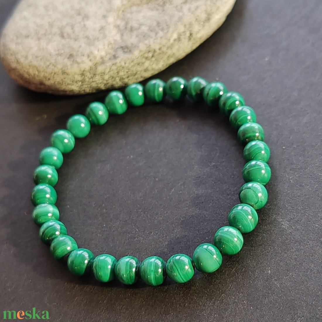 Malachit karkötő - ékszer - karkötő - gyöngyös karkötő - Meska.hu