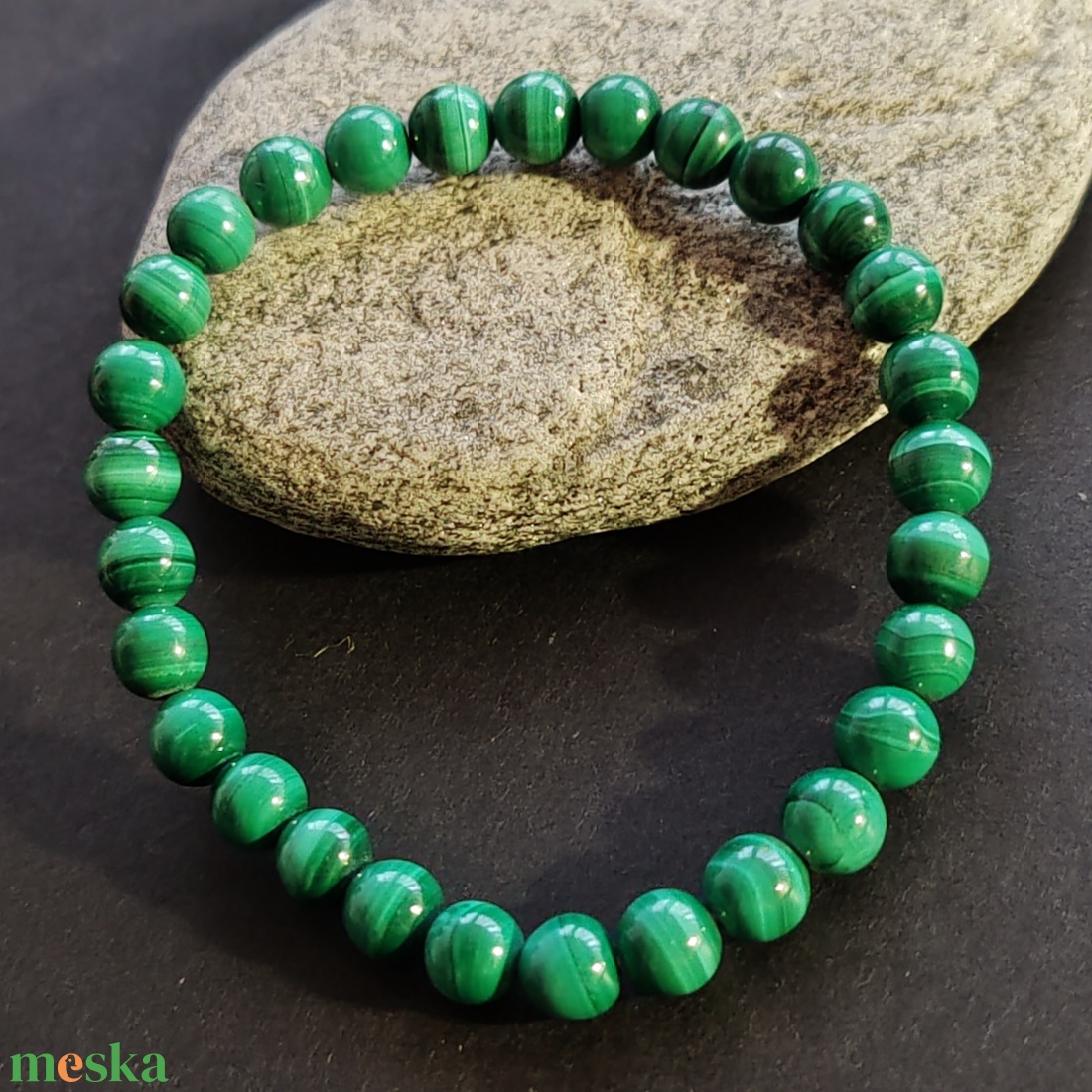 Malachit karkötő - ékszer - karkötő - gyöngyös karkötő - Meska.hu