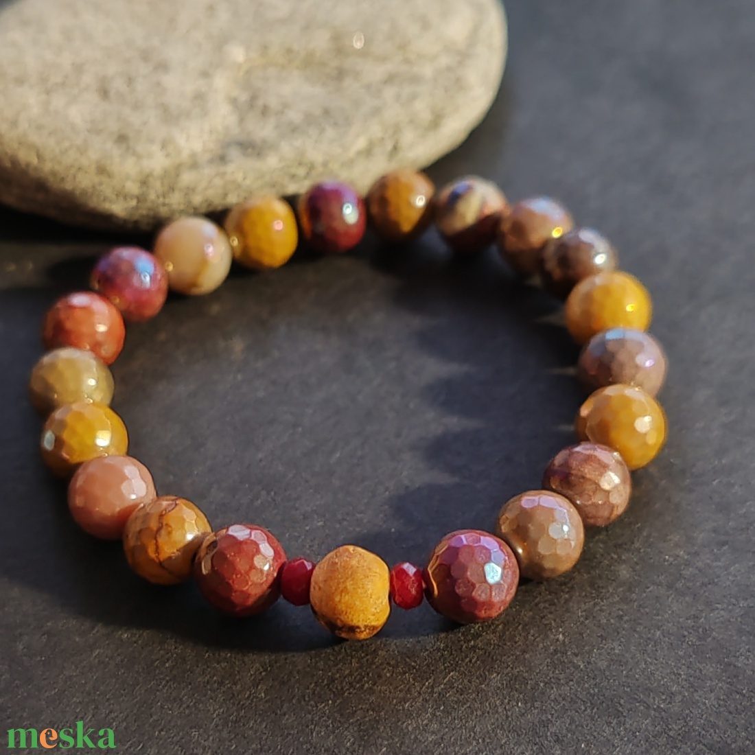 Illatos karkötő... mokait jáspis - palo santo - ékszer - karkötő - gyöngyös karkötő - Meska.hu