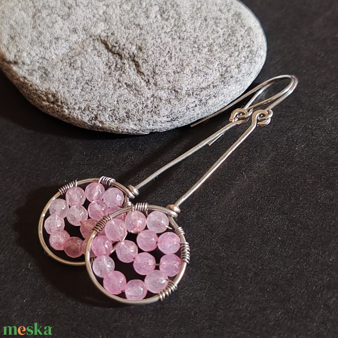 Teniszütő... achát fülbevaló  - ékszer - fülbevaló - lógó fülbevaló - Meska.hu