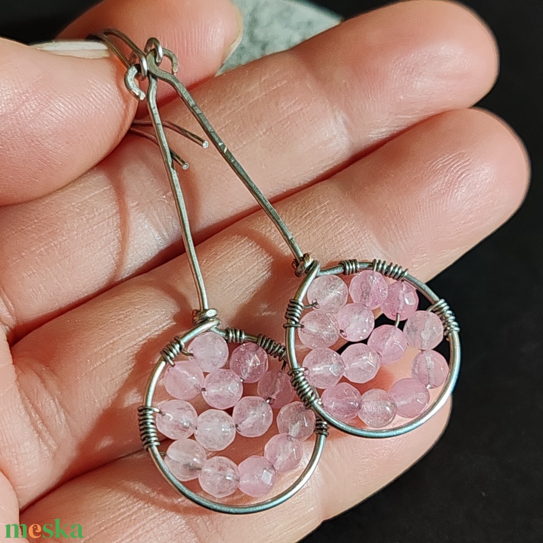 Teniszütő... achát fülbevaló  - ékszer - fülbevaló - lógó fülbevaló - Meska.hu