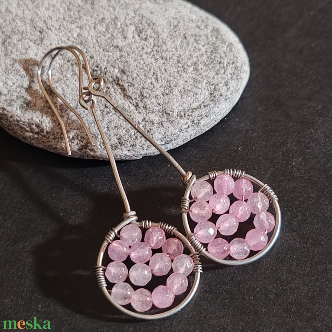 Teniszütő... achát fülbevaló  - ékszer - fülbevaló - lógó fülbevaló - Meska.hu