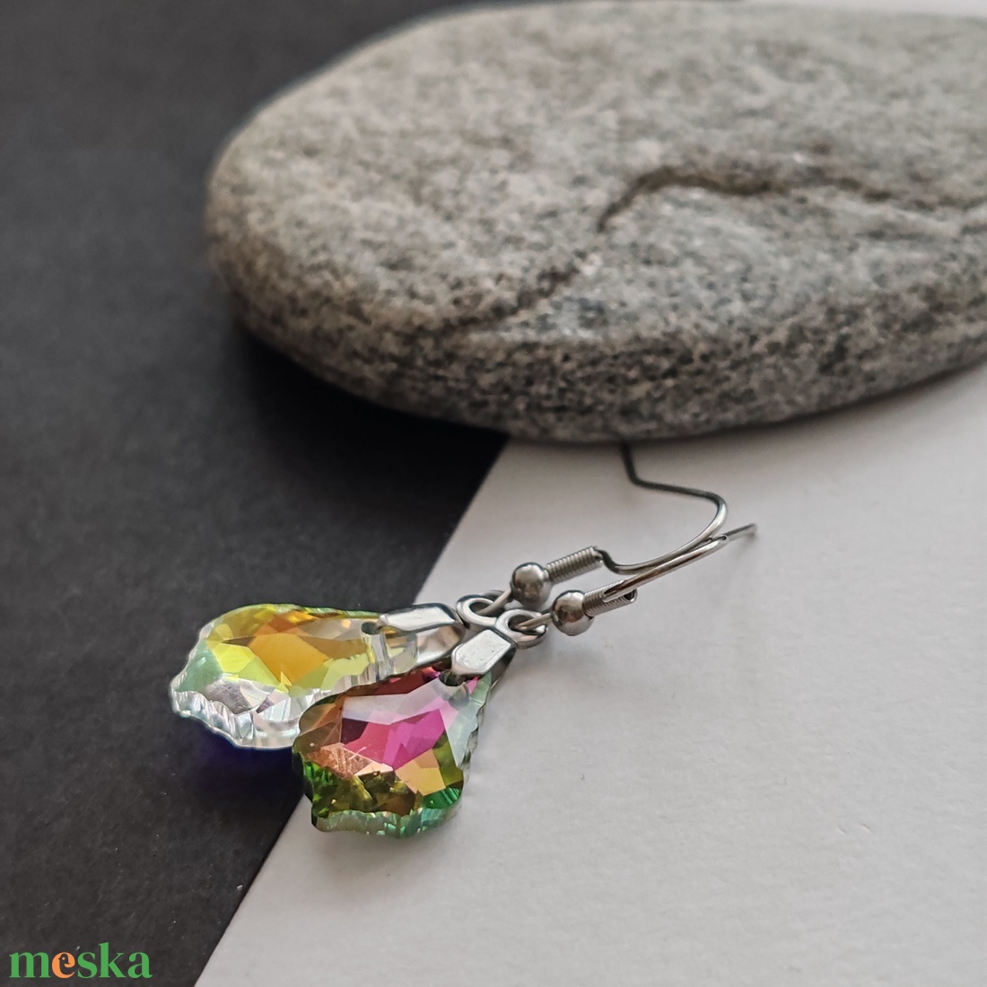 Kristály fülbevaló - ékszer - fülbevaló - lógó fülbevaló - Meska.hu