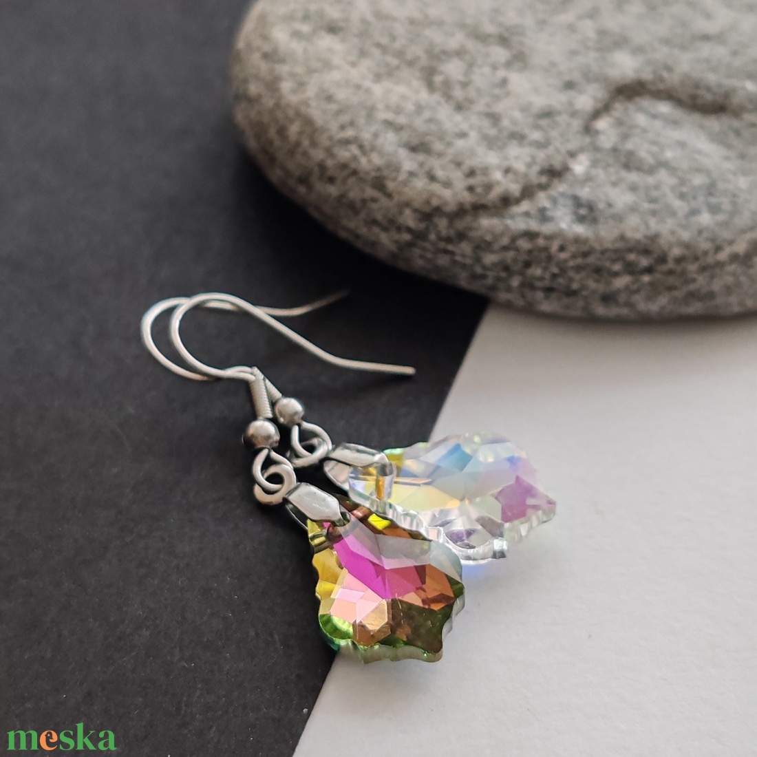 Kristály fülbevaló - ékszer - fülbevaló - lógó fülbevaló - Meska.hu