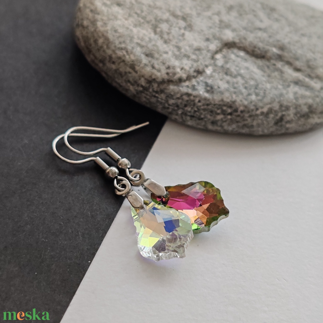 Kristály fülbevaló - ékszer - fülbevaló - lógó fülbevaló - Meska.hu