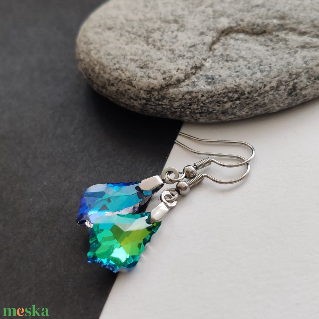 Kristály fülbevaló - ékszer - fülbevaló - lógó fülbevaló - Meska.hu