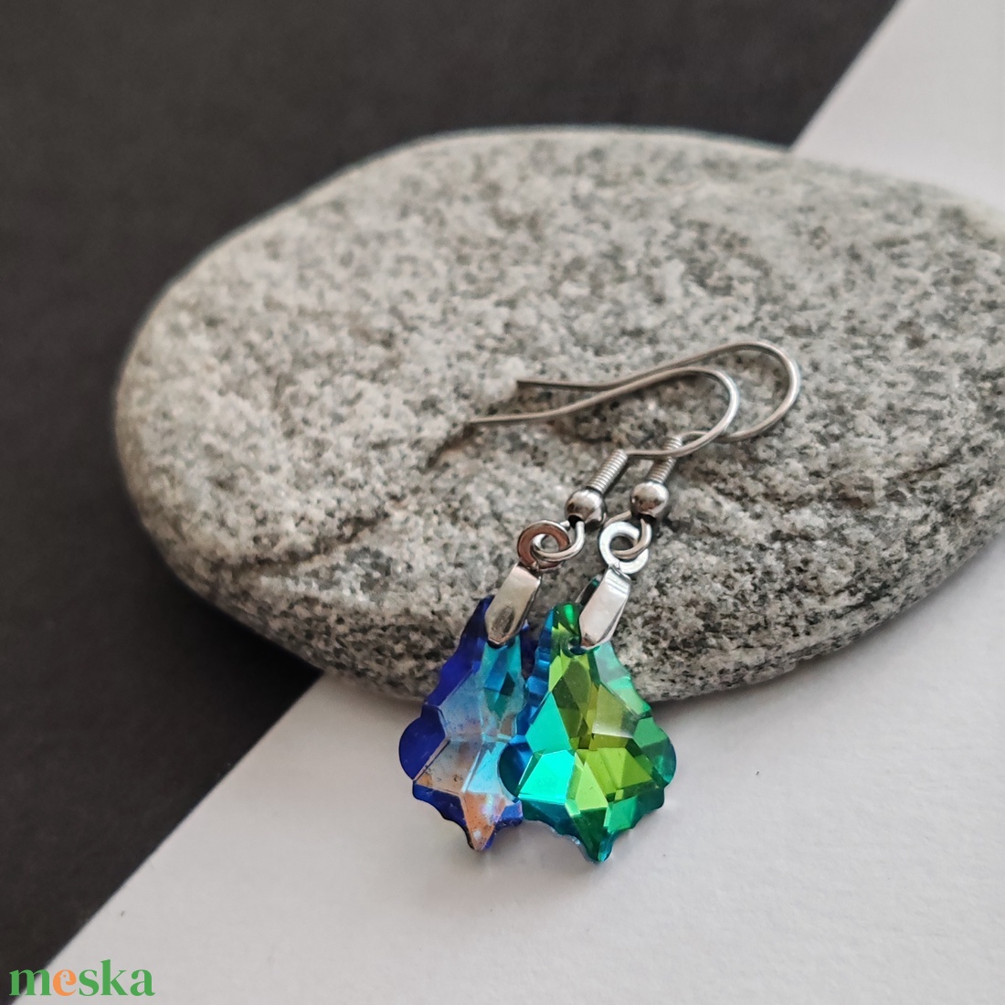 Kristály fülbevaló - ékszer - fülbevaló - lógó fülbevaló - Meska.hu