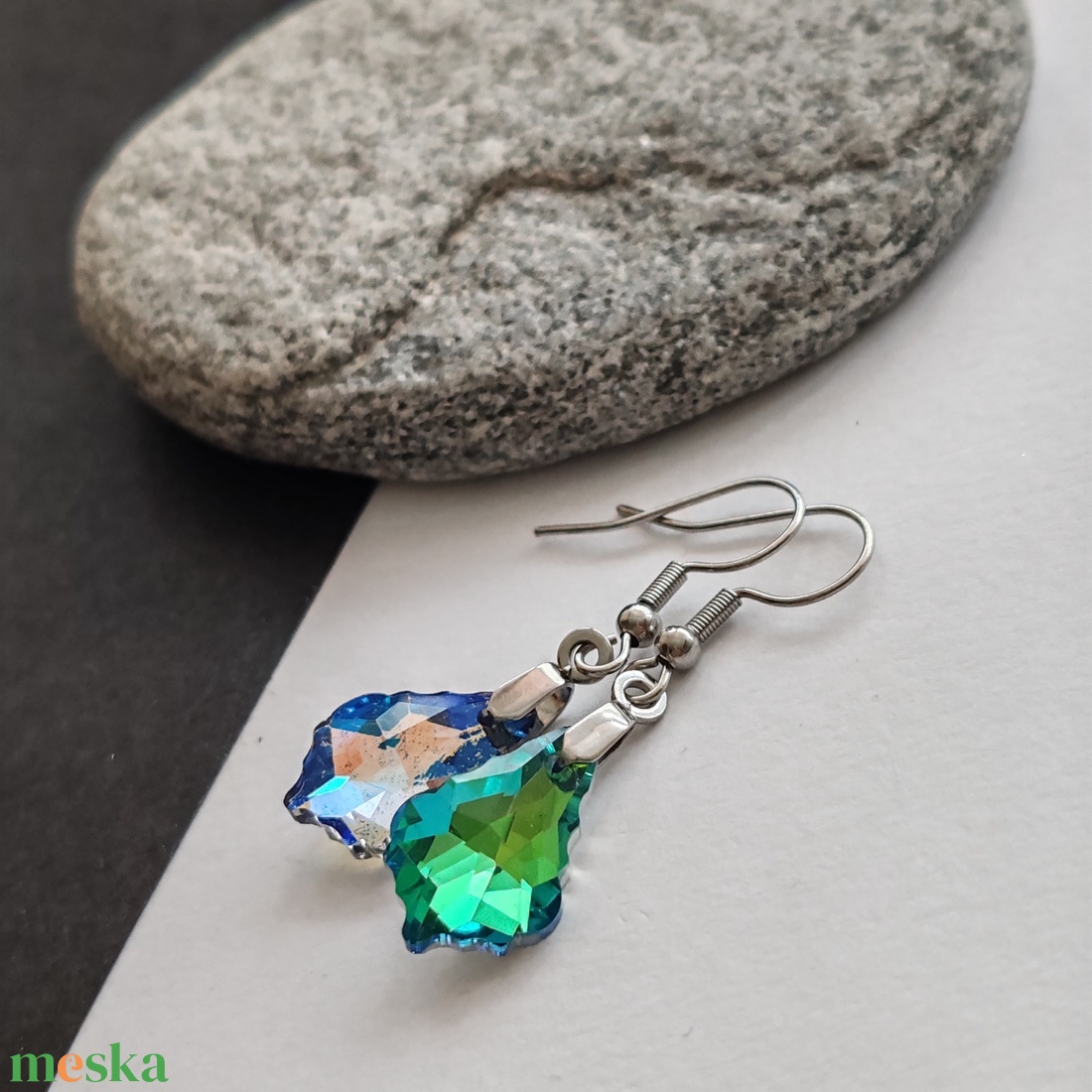 Kristály fülbevaló - ékszer - fülbevaló - lógó fülbevaló - Meska.hu