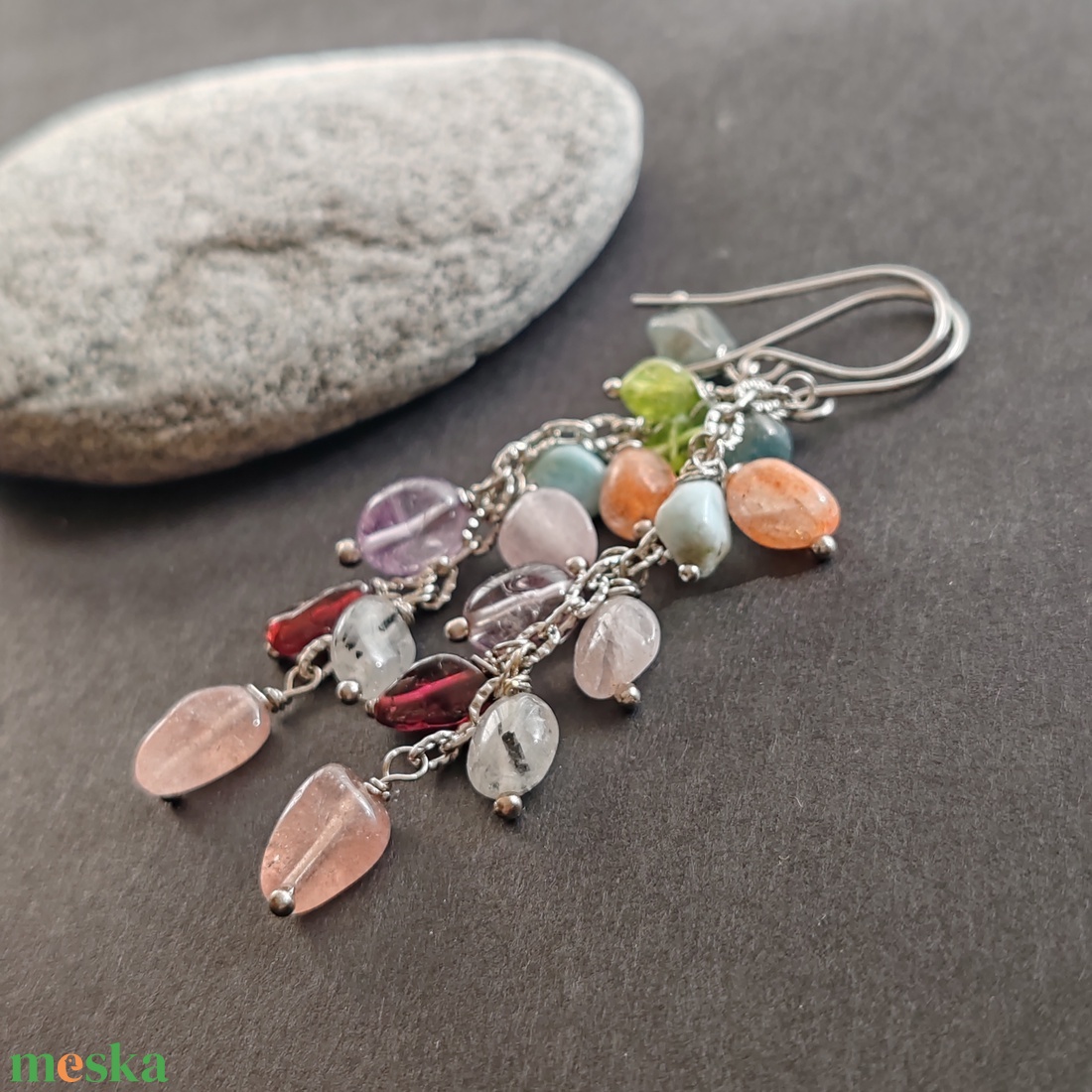 Hosszú drazsé fülbevaló - ékszer - fülbevaló - lógó fülbevaló - Meska.hu