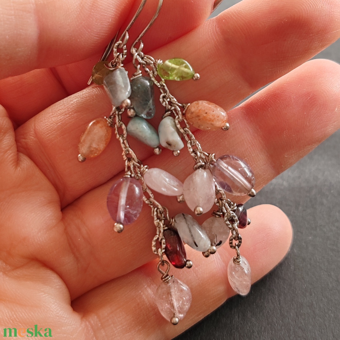 Hosszú drazsé fülbevaló - ékszer - fülbevaló - lógó fülbevaló - Meska.hu