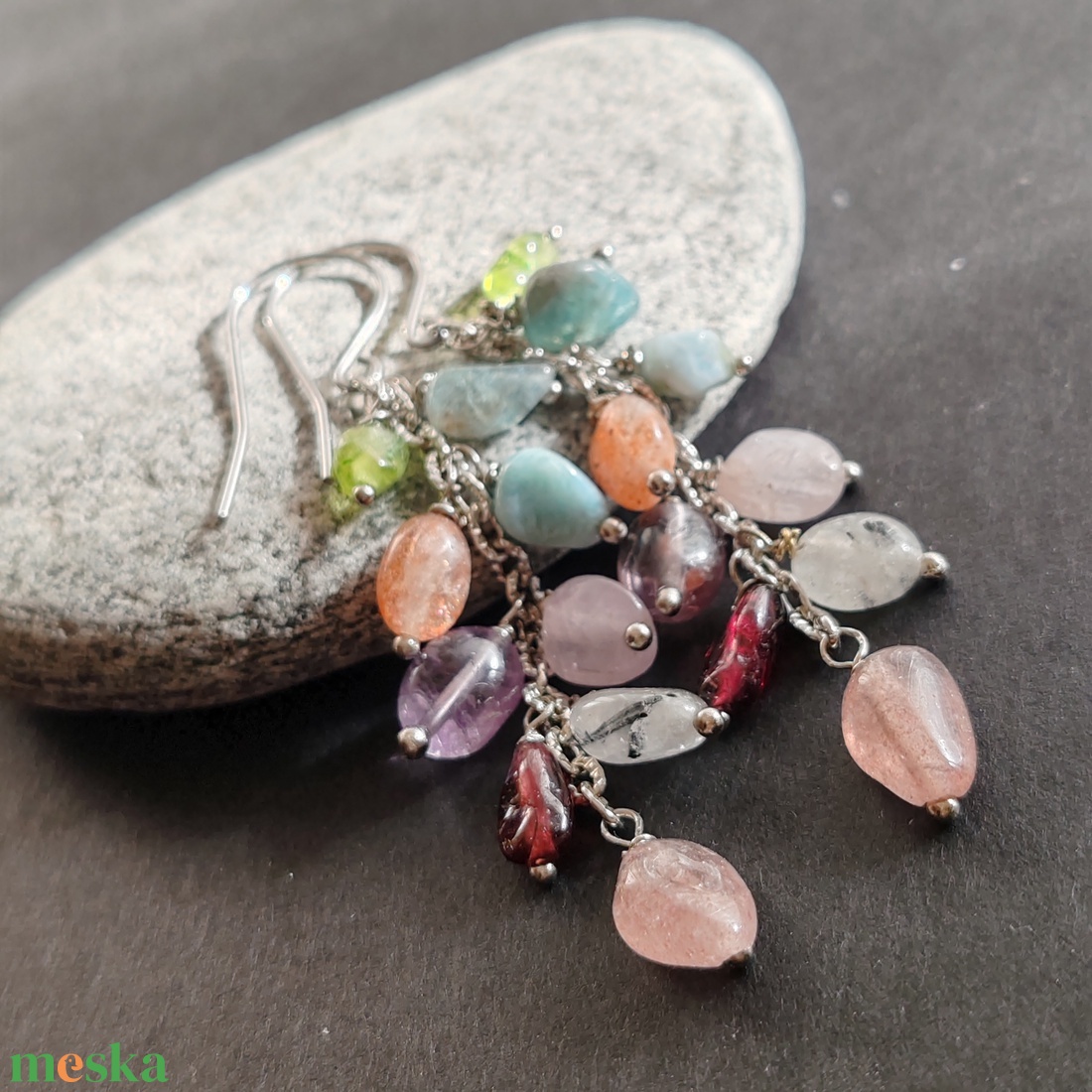 Hosszú drazsé fülbevaló - ékszer - fülbevaló - lógó fülbevaló - Meska.hu