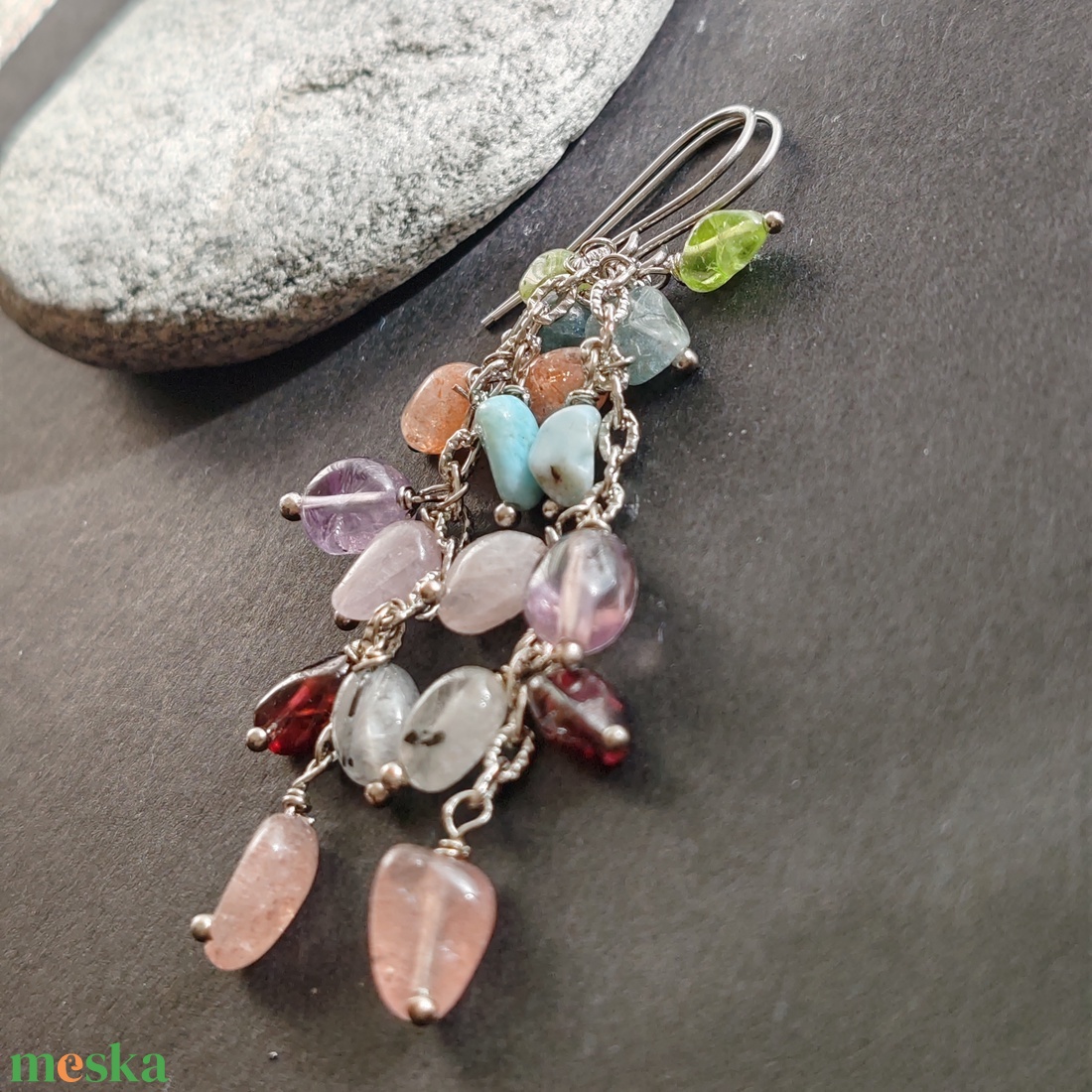 Hosszú drazsé fülbevaló - ékszer - fülbevaló - lógó fülbevaló - Meska.hu