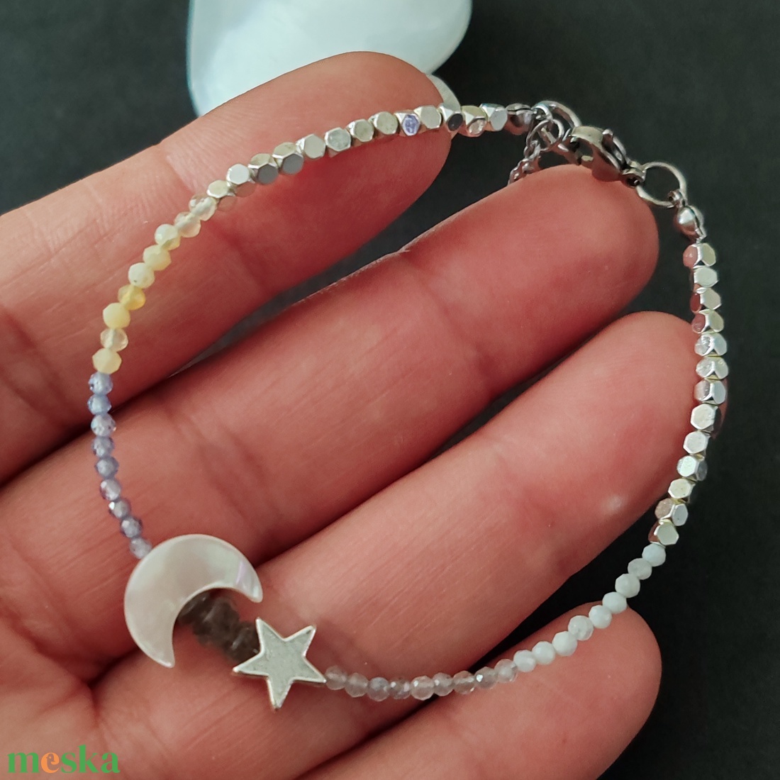 Minidesign... hold csillag  karkötő - ékszer - karkötő - gyöngyös karkötő - Meska.hu