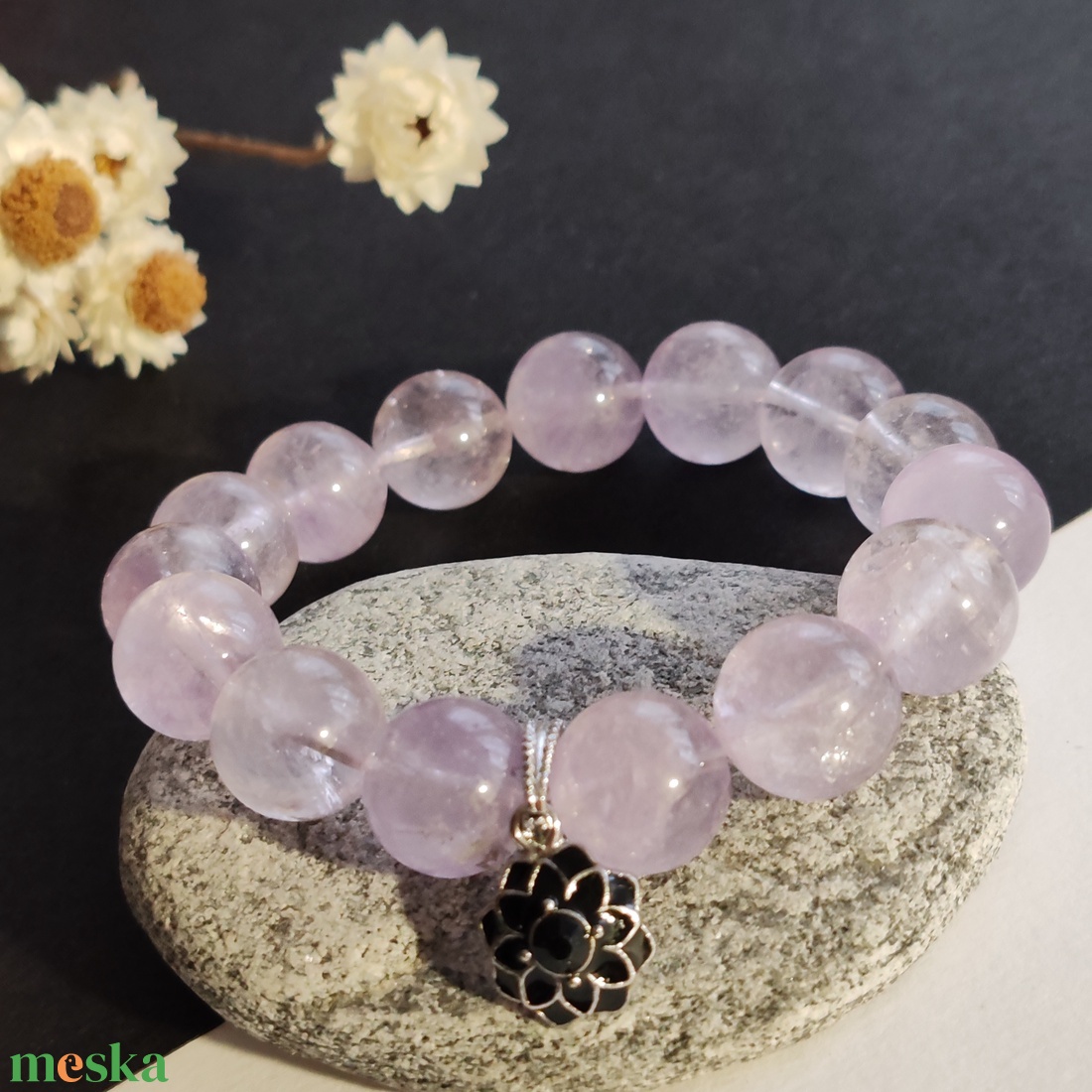 Ametiszt karkötő - ékszer - karkötő - gyöngyös karkötő - Meska.hu