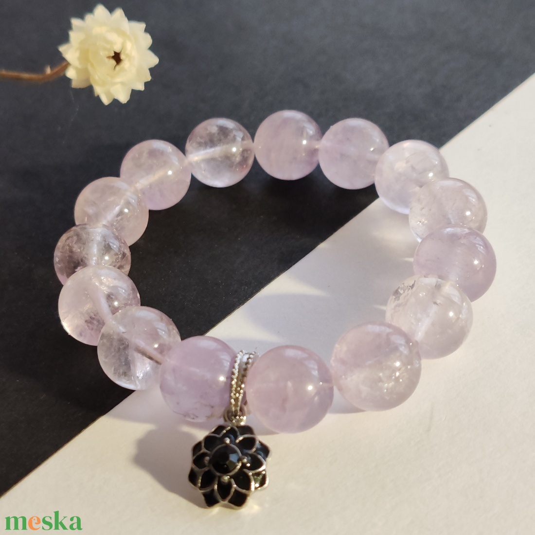 Ametiszt karkötő - ékszer - karkötő - gyöngyös karkötő - Meska.hu