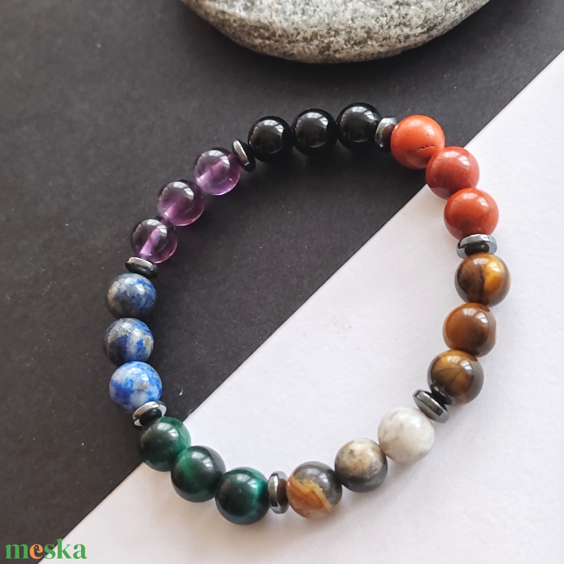 Csakra karkötő - ékszer - karkötő - gyöngyös karkötő - Meska.hu