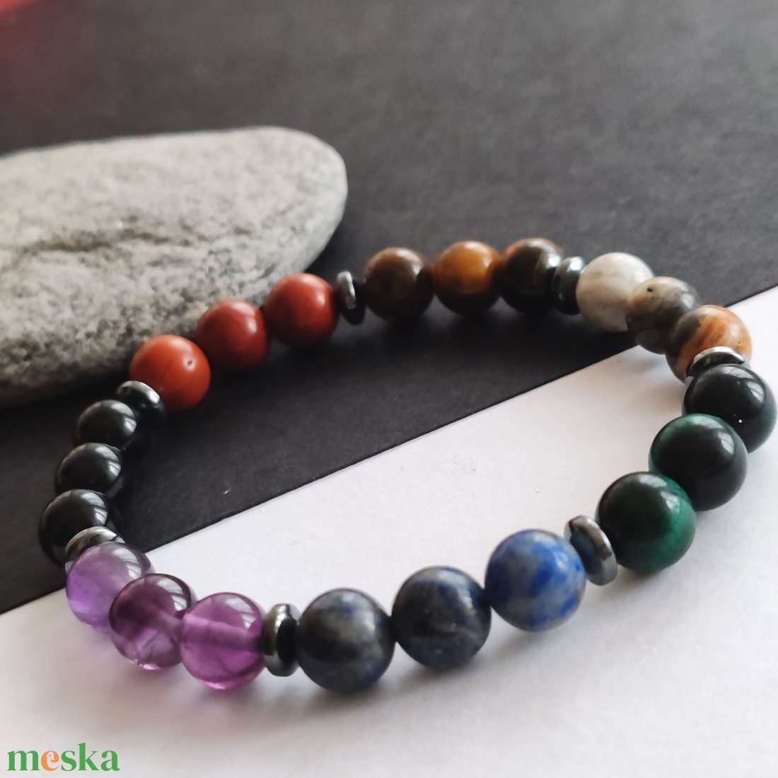Csakra karkötő - ékszer - karkötő - gyöngyös karkötő - Meska.hu
