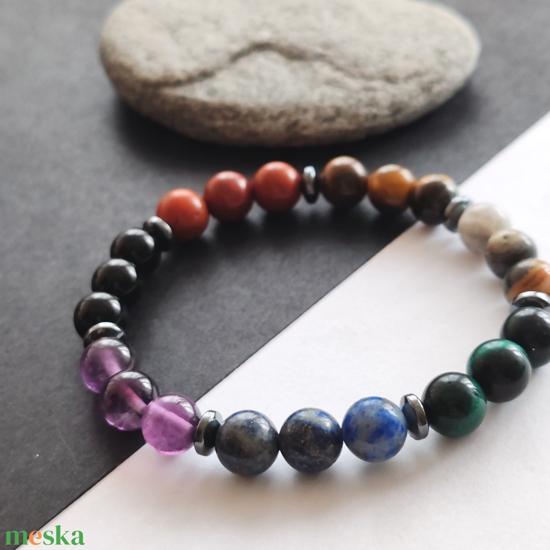 Csakra karkötő - ékszer - karkötő - gyöngyös karkötő - Meska.hu