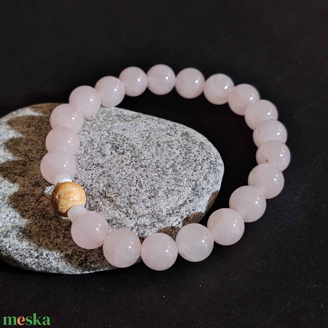 Illatos karkötő... rózsakvarc - palo santo - ékszer - karkötő - gyöngyös karkötő - Meska.hu