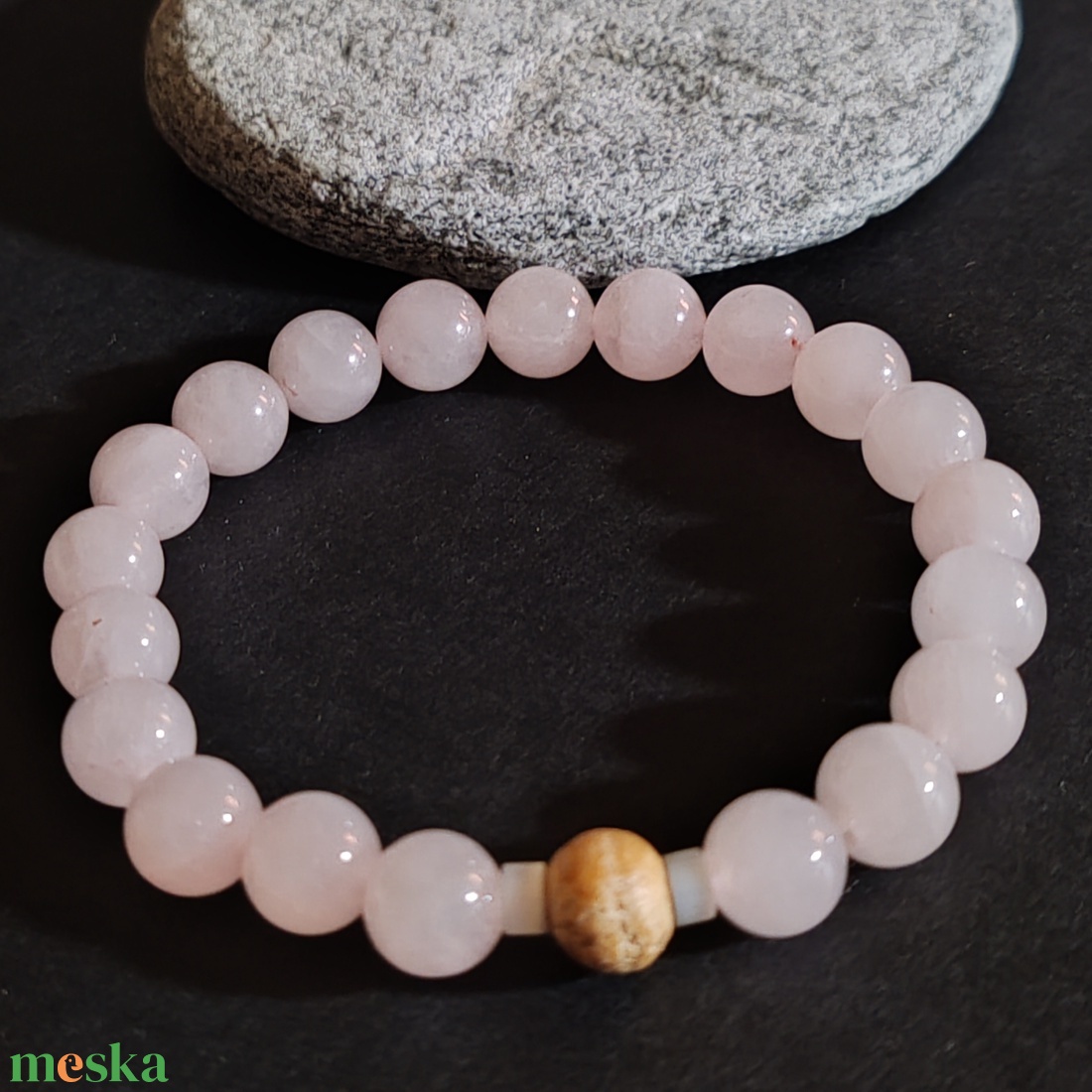 Illatos karkötő... rózsakvarc - palo santo - ékszer - karkötő - gyöngyös karkötő - Meska.hu