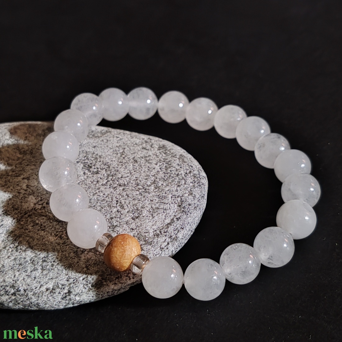 Illatos karkötő... tejkvarc - palo santo - ékszer - karkötő - gyöngyös karkötő - Meska.hu