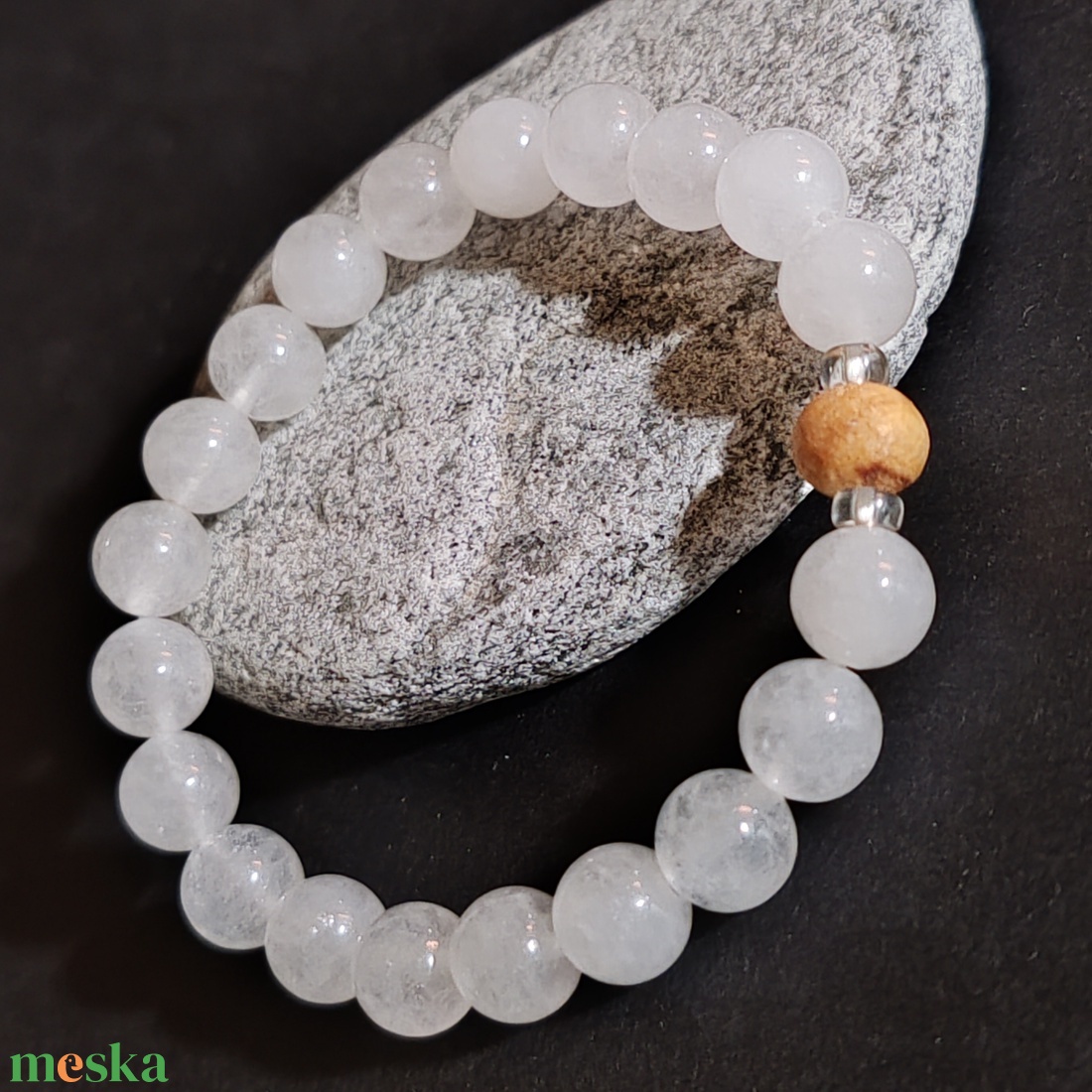 Illatos karkötő... tejkvarc - palo santo - ékszer - karkötő - gyöngyös karkötő - Meska.hu