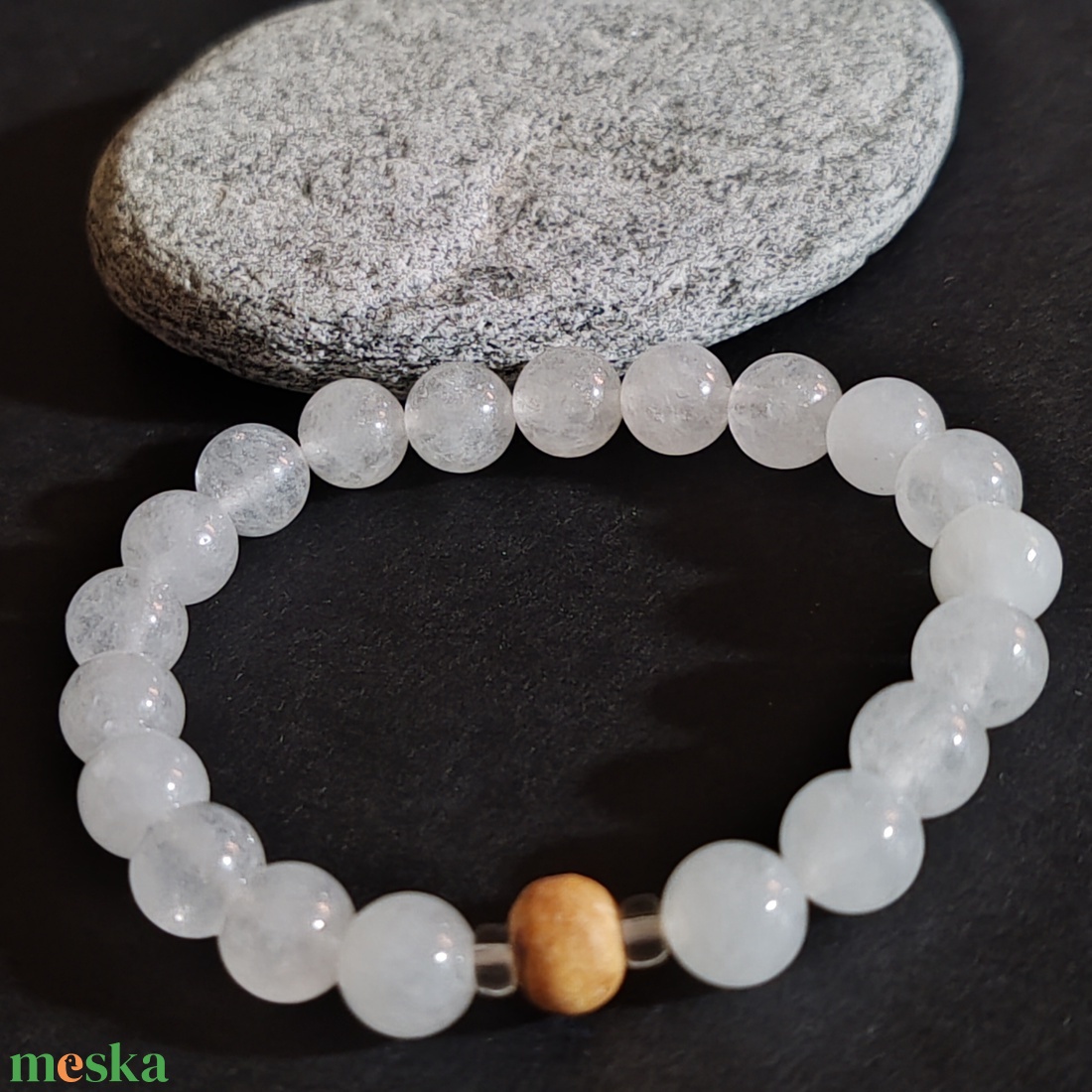 Illatos karkötő... tejkvarc - palo santo - ékszer - karkötő - gyöngyös karkötő - Meska.hu